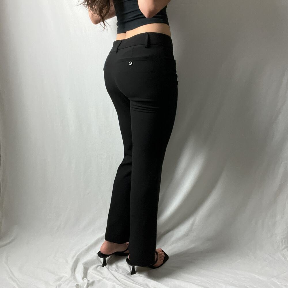 y2k vintage black minimalist low rise office siren flare bootcut trousers pants